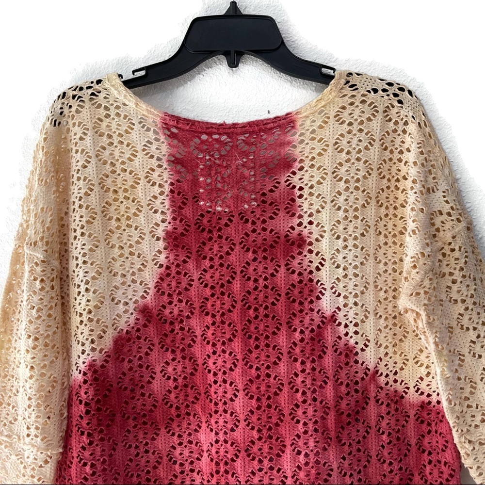 FREE PEOPLE We The Free Crochet Love Raglan Pink - Picture 5 of 5